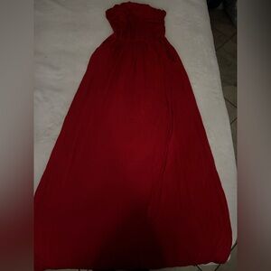 Absolutely Vibrant Red Maxi Skirt